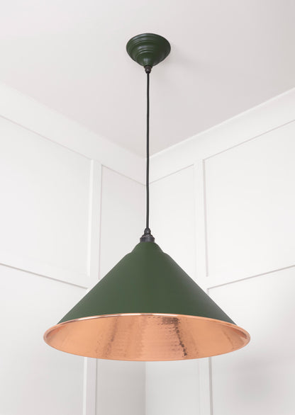 Hammered Copper Hockley Pendant Light  Heath, Underside.