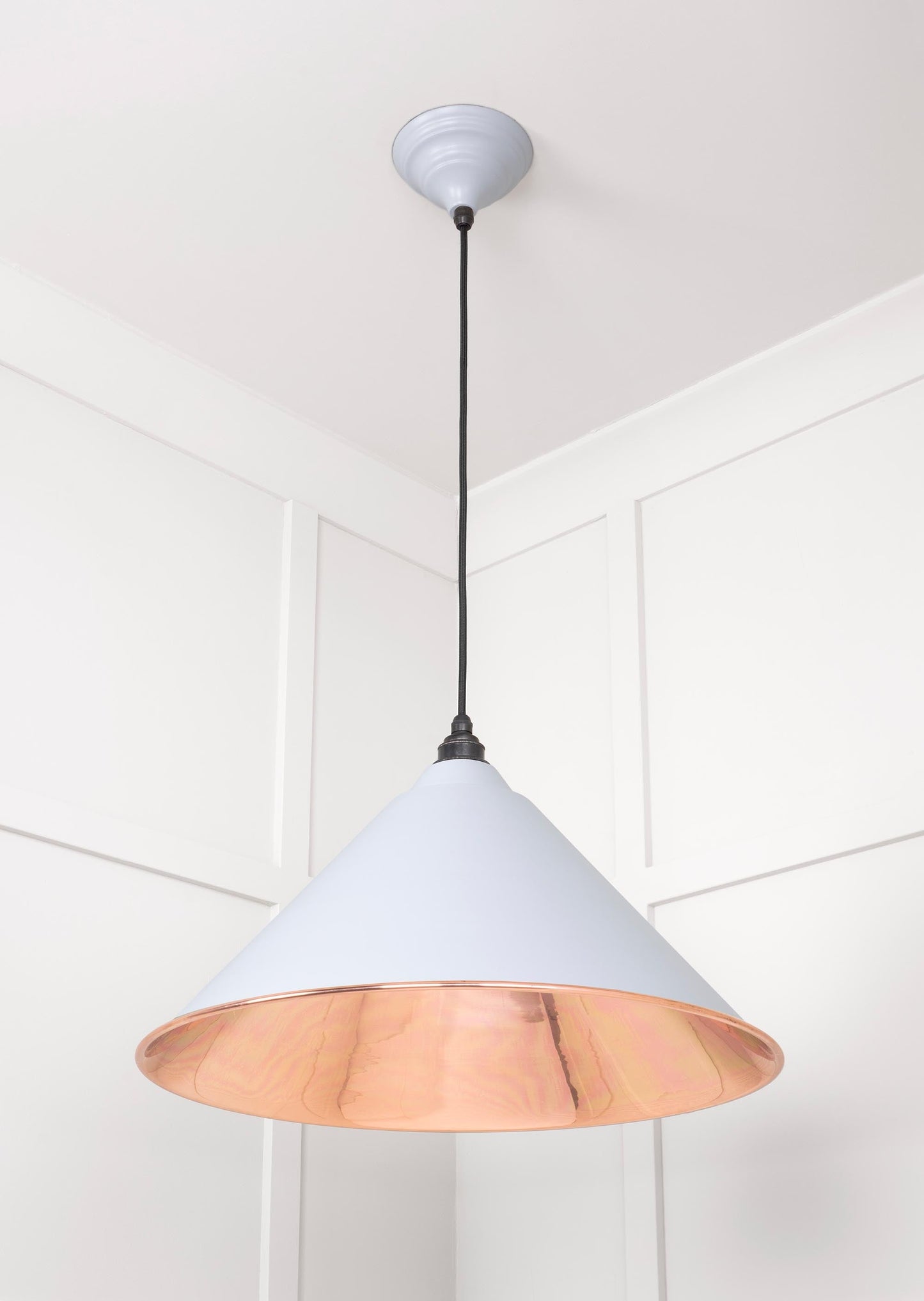 Smooth Copper Hockley Pendant Light  Birch, Underside.