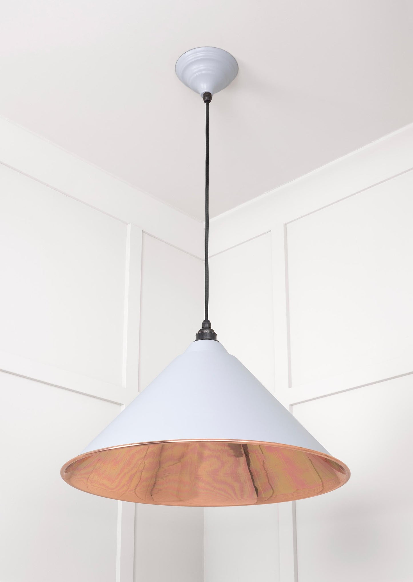 Smooth Copper Hockley Pendant Light  Birch, Underside.