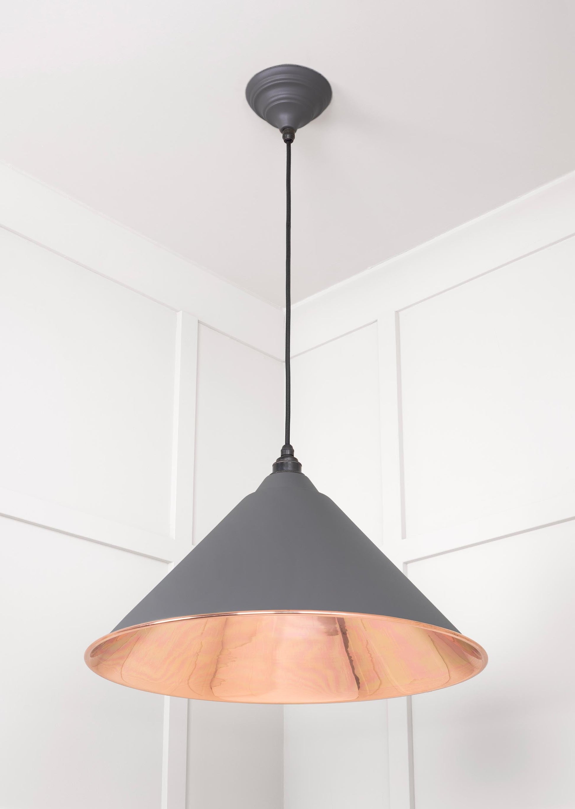 Smooth Copper Hockley Pendant Light  Bluff, Underside.