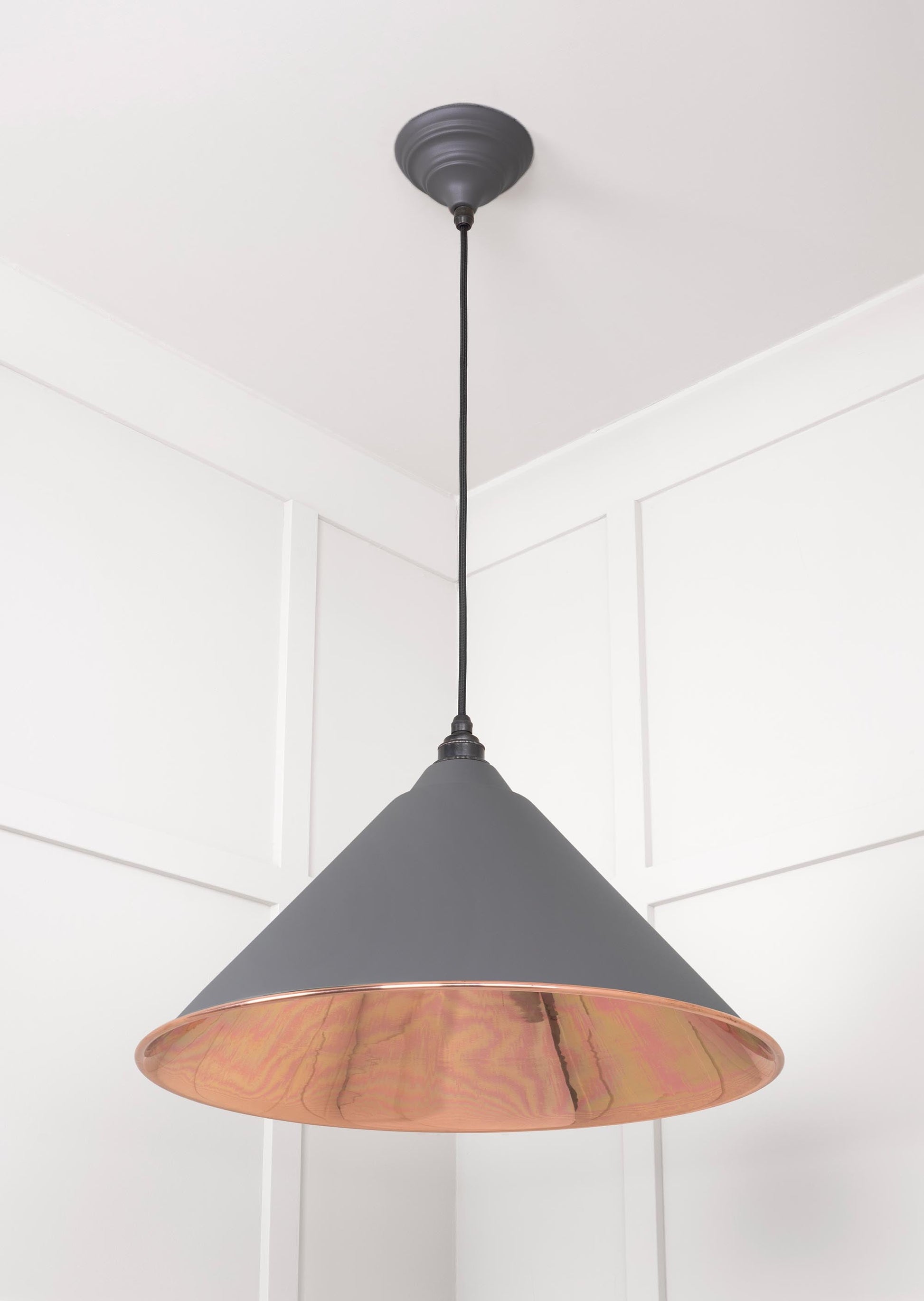 Smooth Copper Hockley Pendant Light  Bluff, Underside.