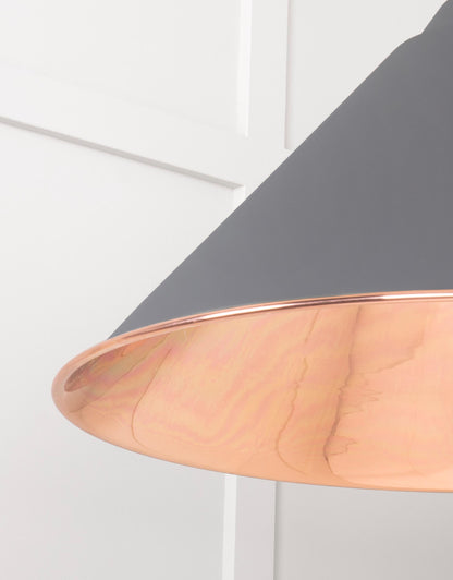 Smooth Copper Hockley Pendant Light  Bluff, Detailed close up view of pendant.