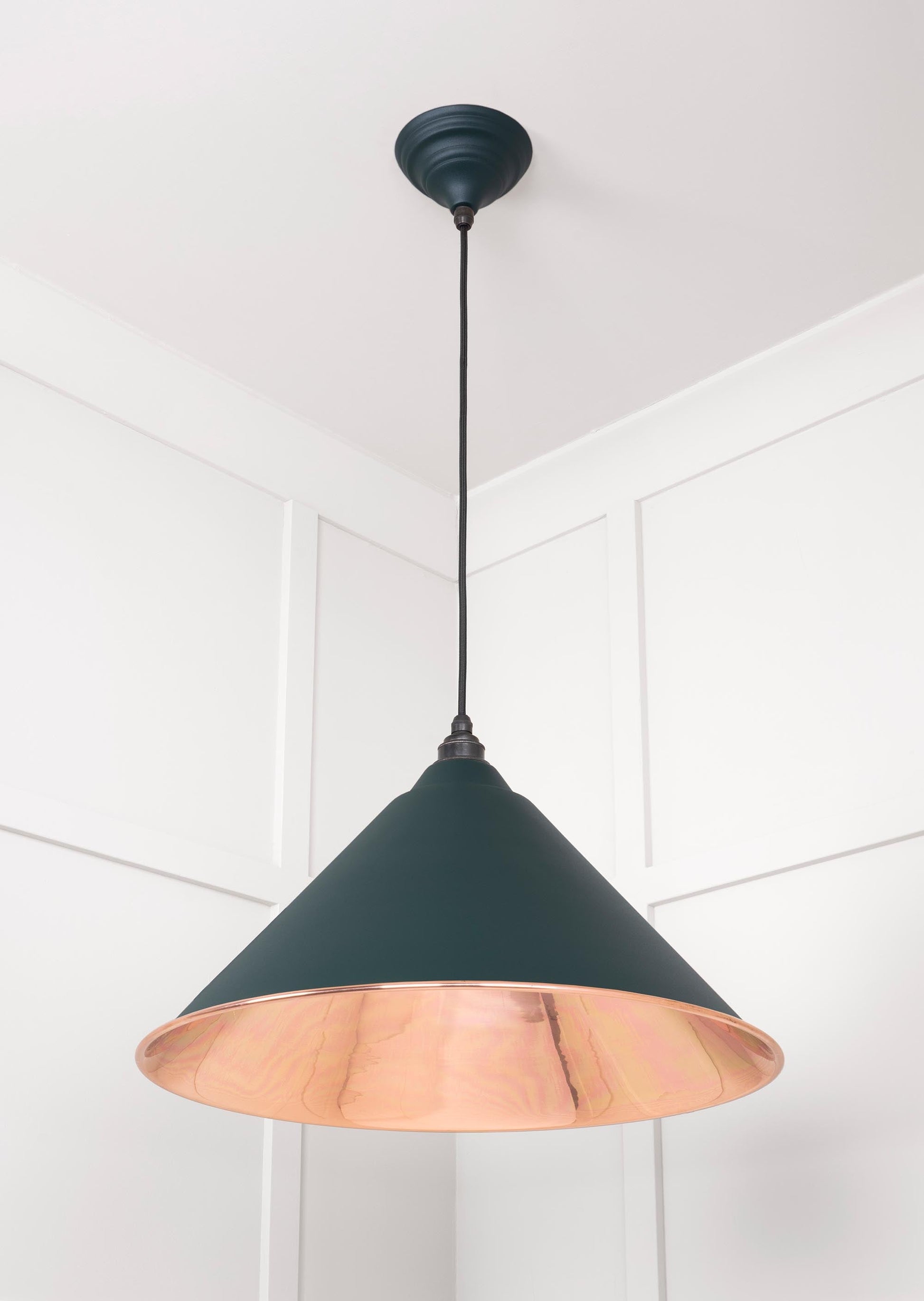 Smooth Copper Hockley Pendant Light  Dingle, Underside.