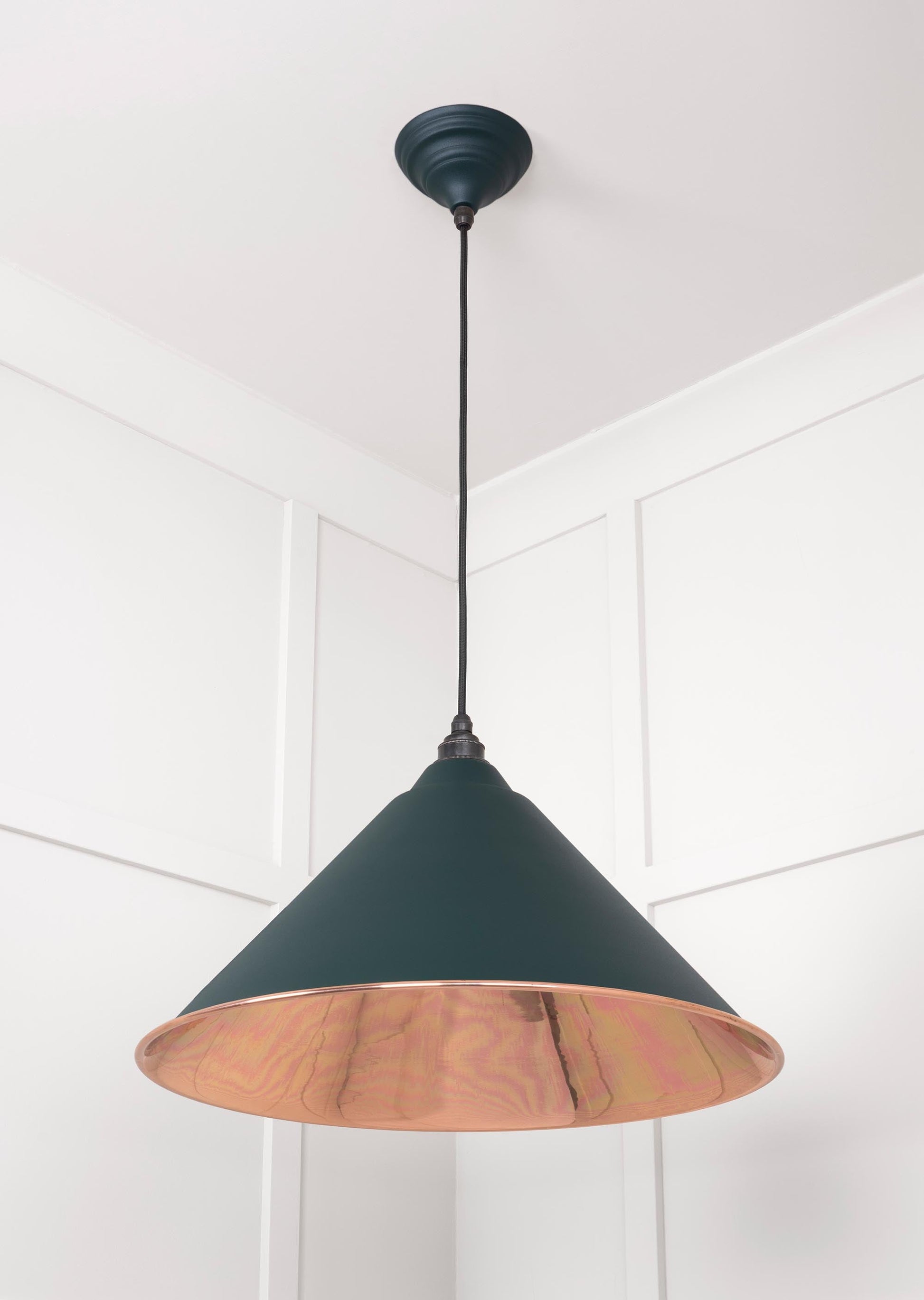 Smooth Copper Hockley Pendant Light  Dingle, Underside.