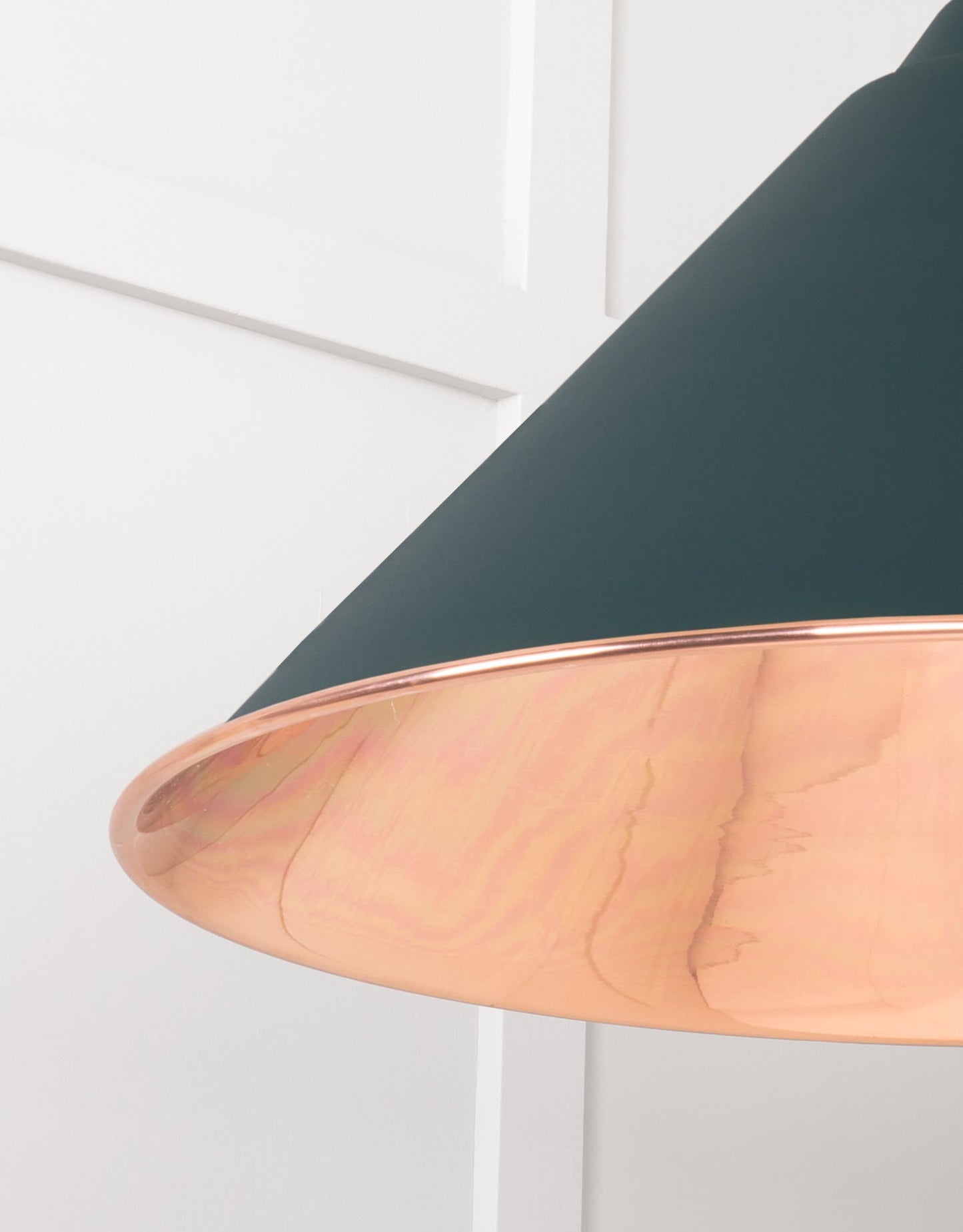 Smooth Copper Hockley Pendant Light  Dingle, Detailed close up view of pendant.