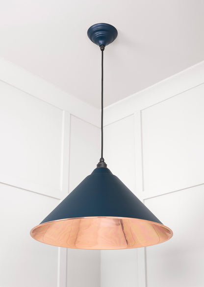 Smooth Copper Hockley Pendant Light  Dusk, Underside.