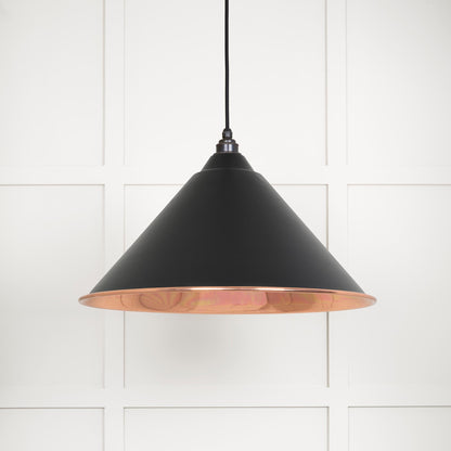 Smooth Copper Hockley Pendant Light  Elan Black, Front Side.