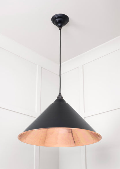 Smooth Copper Hockley Pendant Light  Elan Black, Underside.