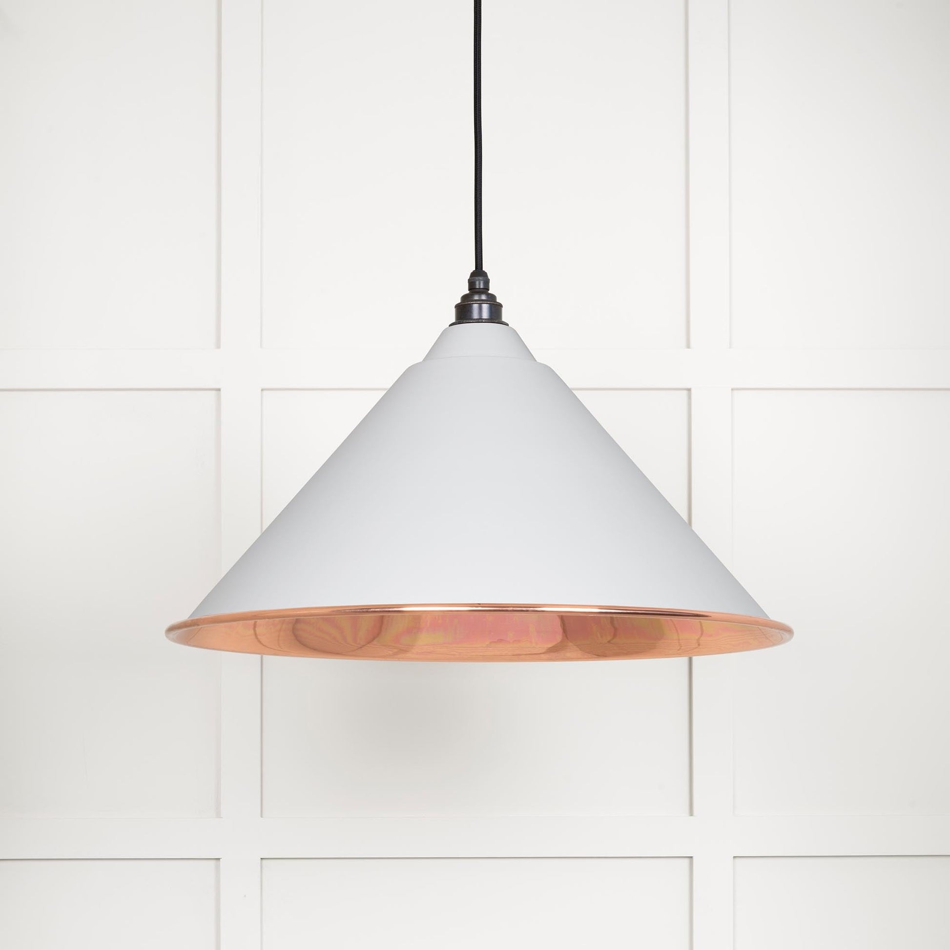 Smooth Copper Hockley Pendant Light  Flock, Front Side.