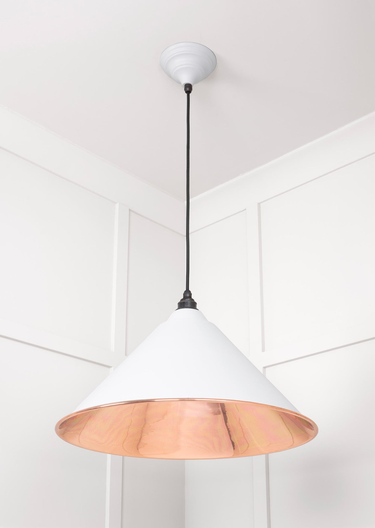 Smooth Copper Hockley Pendant Light  Flock, Underside.