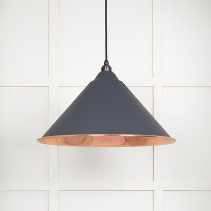 Smooth Copper Hockley Pendant Light  Slate, Front Side.