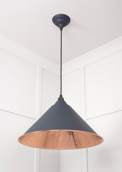 Smooth Copper Hockley Pendant Light  Slate, Underside.