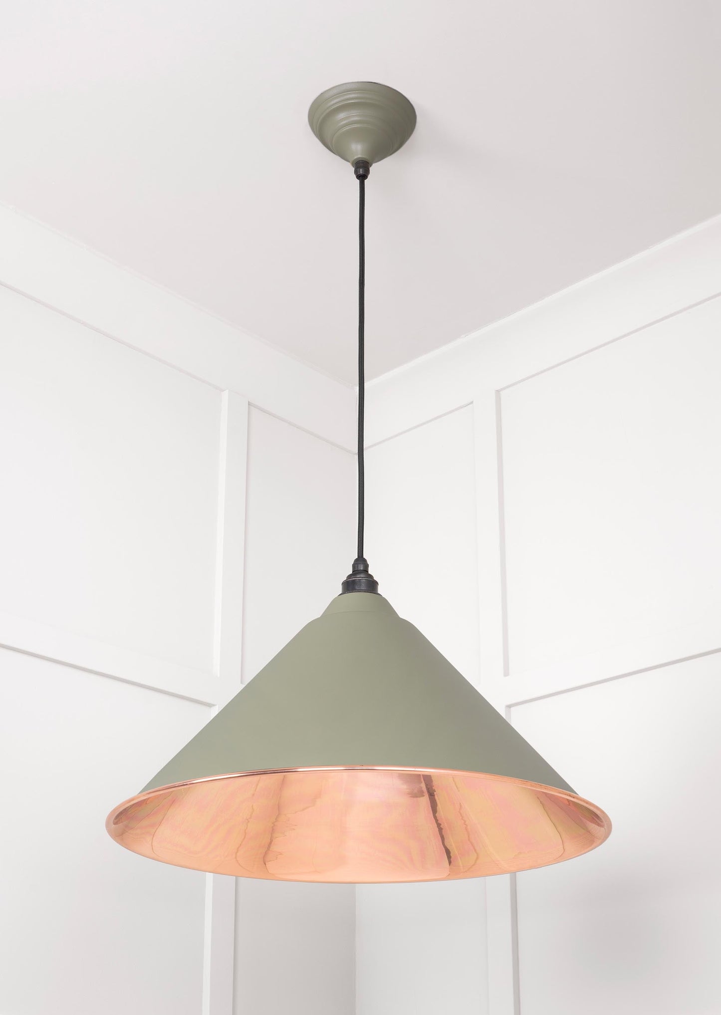 Smooth Copper Hockley Pendant Light  Tump, Underside.