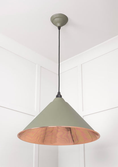 Smooth Copper Hockley Pendant Light  Tump, Underside.