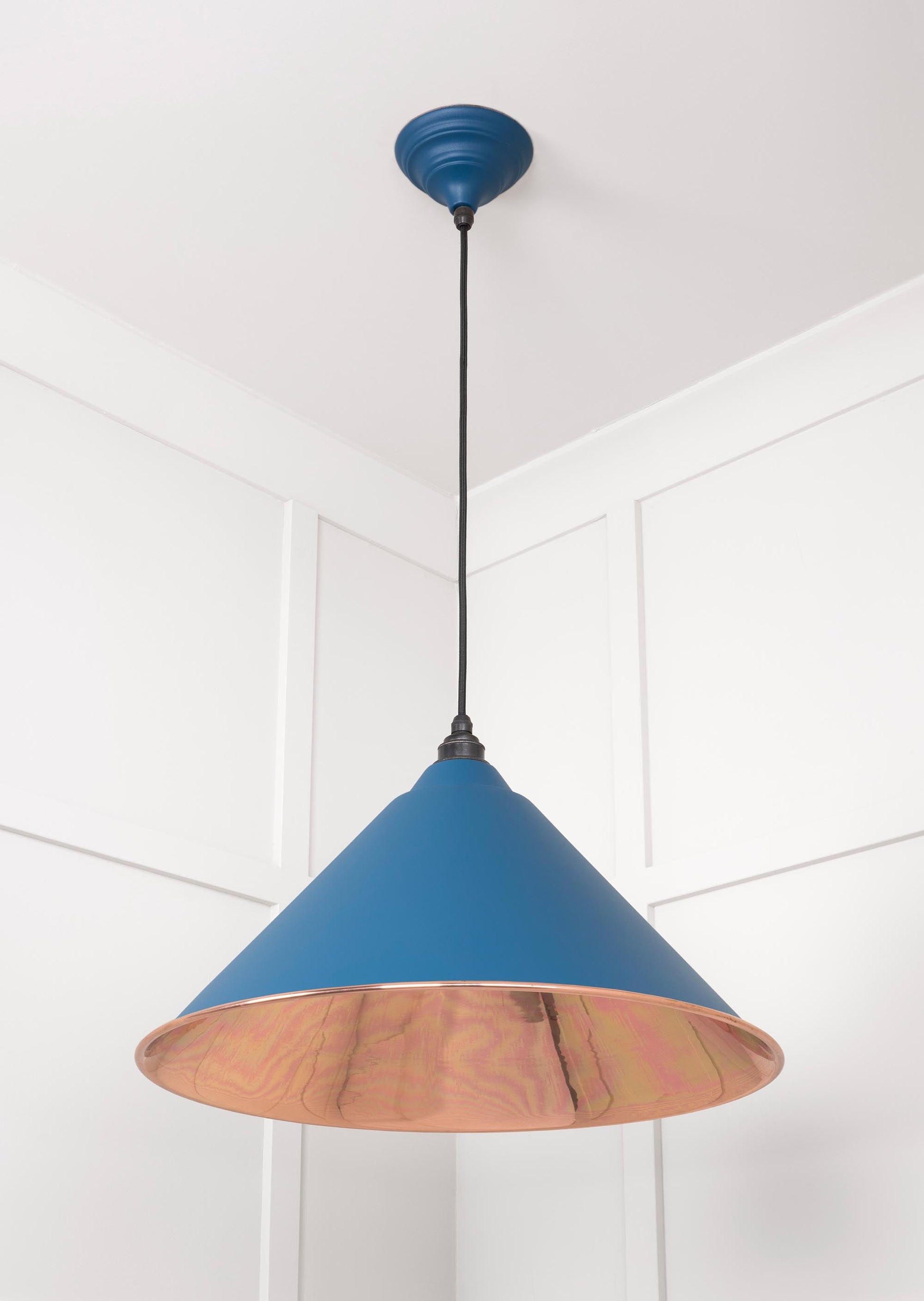 Smooth Copper Hockley Pendant Light  Upstream, Underside.