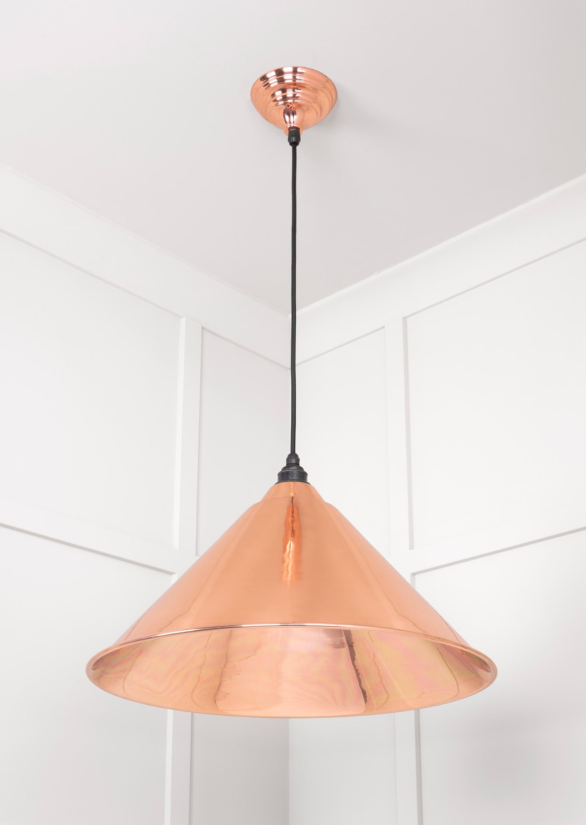 Smooth Copper Hockley Pendant Light Copper, Underside.