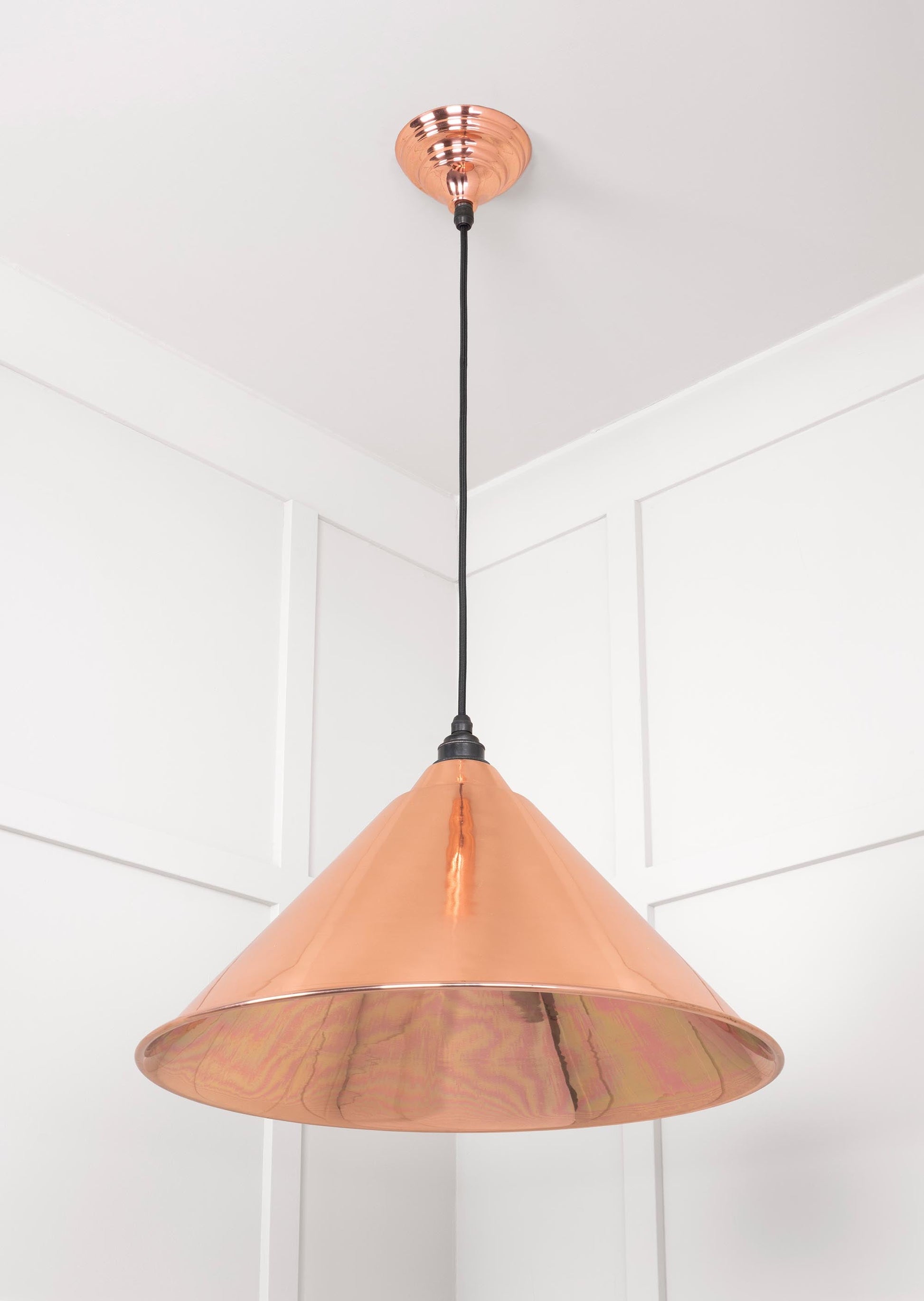 Smooth Copper Hockley Pendant Light Copper, Underside.