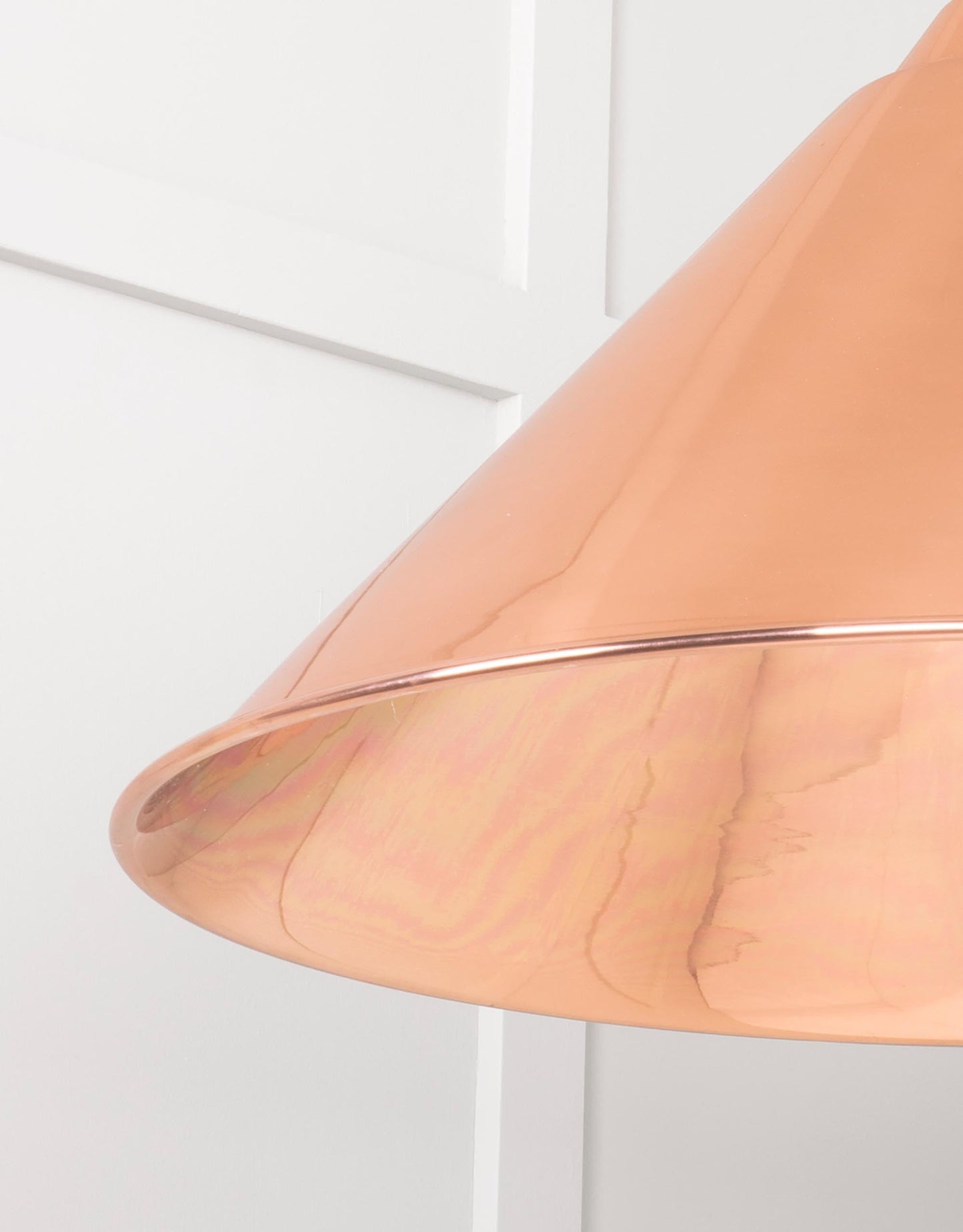 Smooth Copper Hockley Pendant Light Copper, Detailed close up view of pendant.