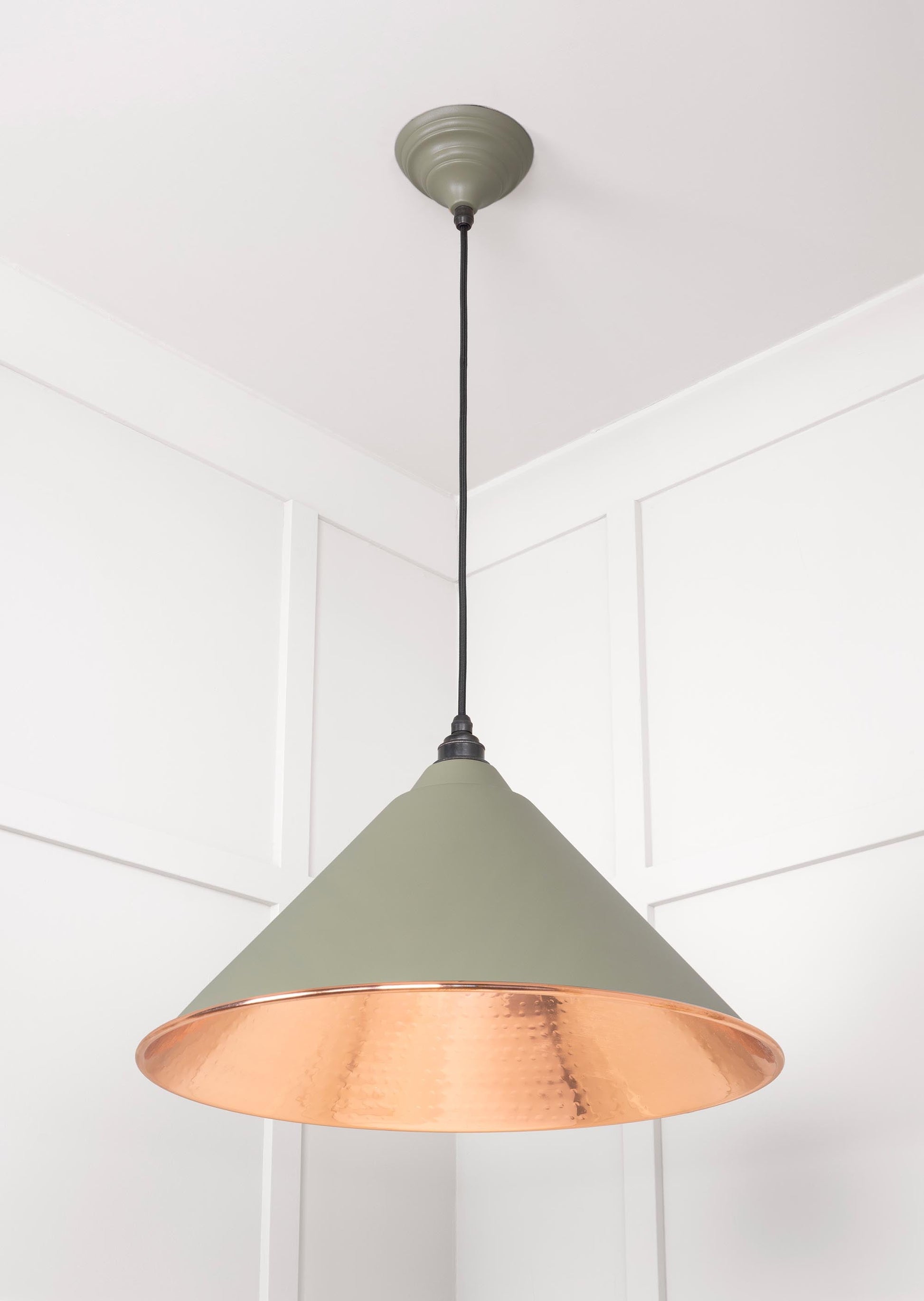 Hammered Copper Hockley Pendant Light  Tump, Underside.