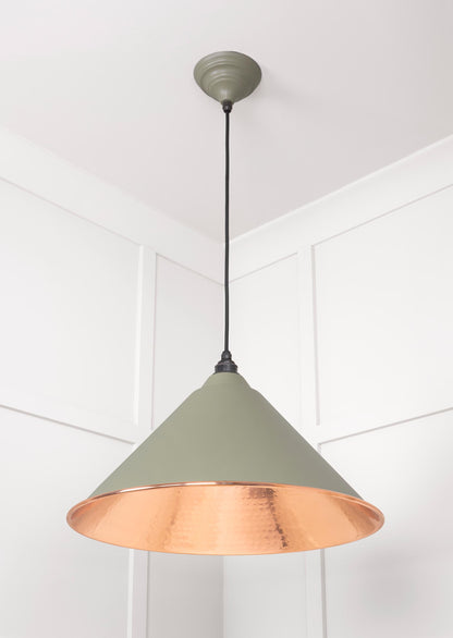 Hammered Copper Hockley Pendant Light  Tump, Underside.