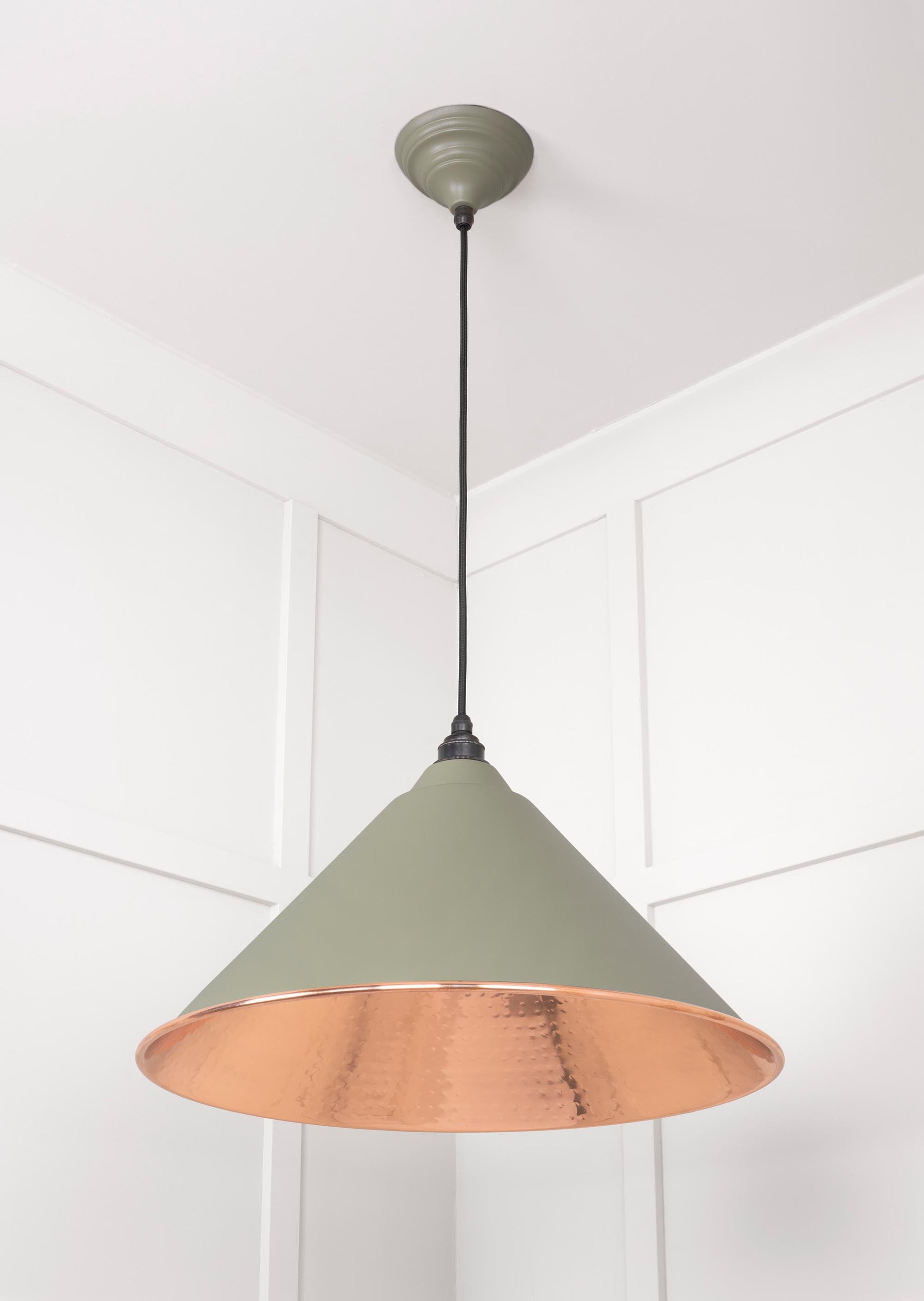 Hammered Copper Hockley Pendant Light  Tump, Underside.