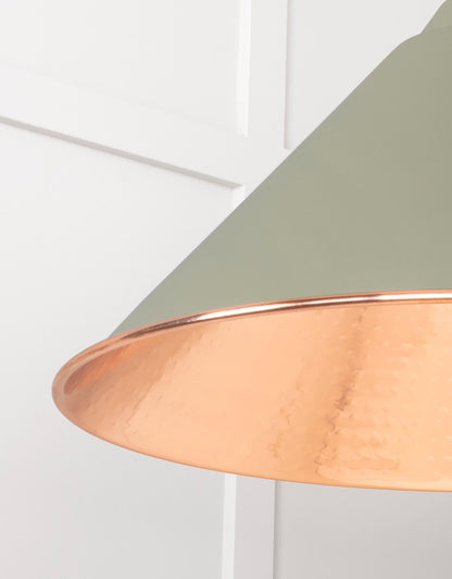 Hammered Copper Hockley Pendant Light  Tump, Detailed close up view of pendant.