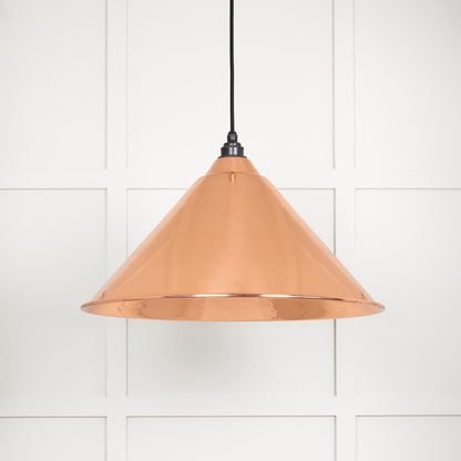 Hammered Copper Hockley Pendant Light Copper, Front Side.