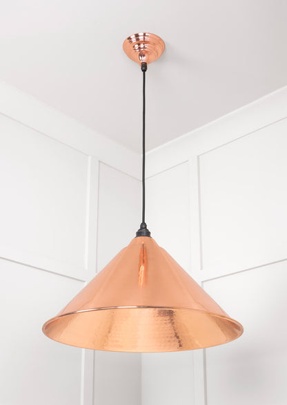 Hammered Copper Hockley Pendant Light Copper, Underside.