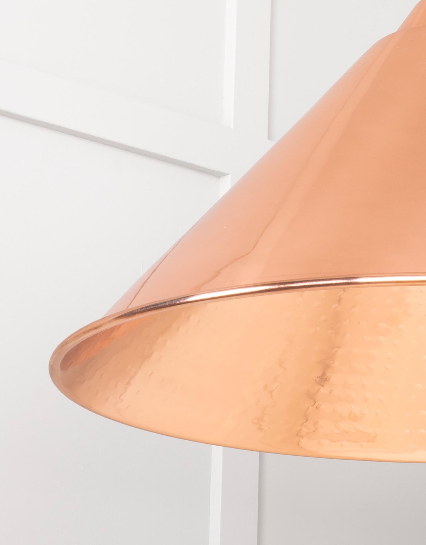 Hammered Copper Hockley Pendant Light Copper, Detailed close up view of pendant.