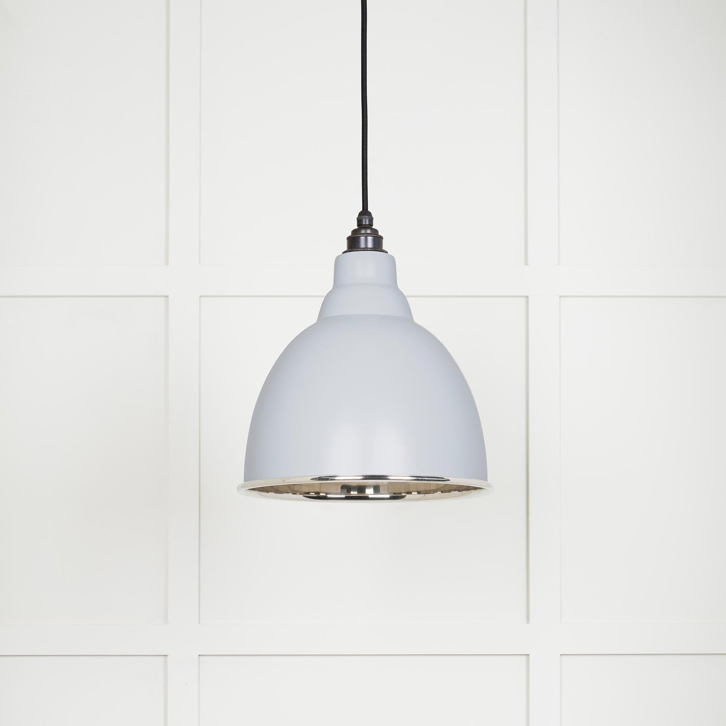 Smooth Nickel Brindley Pendant Light  Birch, Front Side.