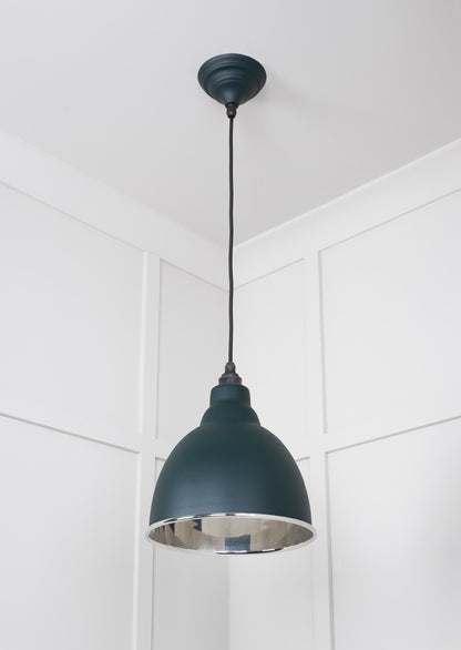 Smooth Nickel Brindley Pendant Light  Dingle, Underside.