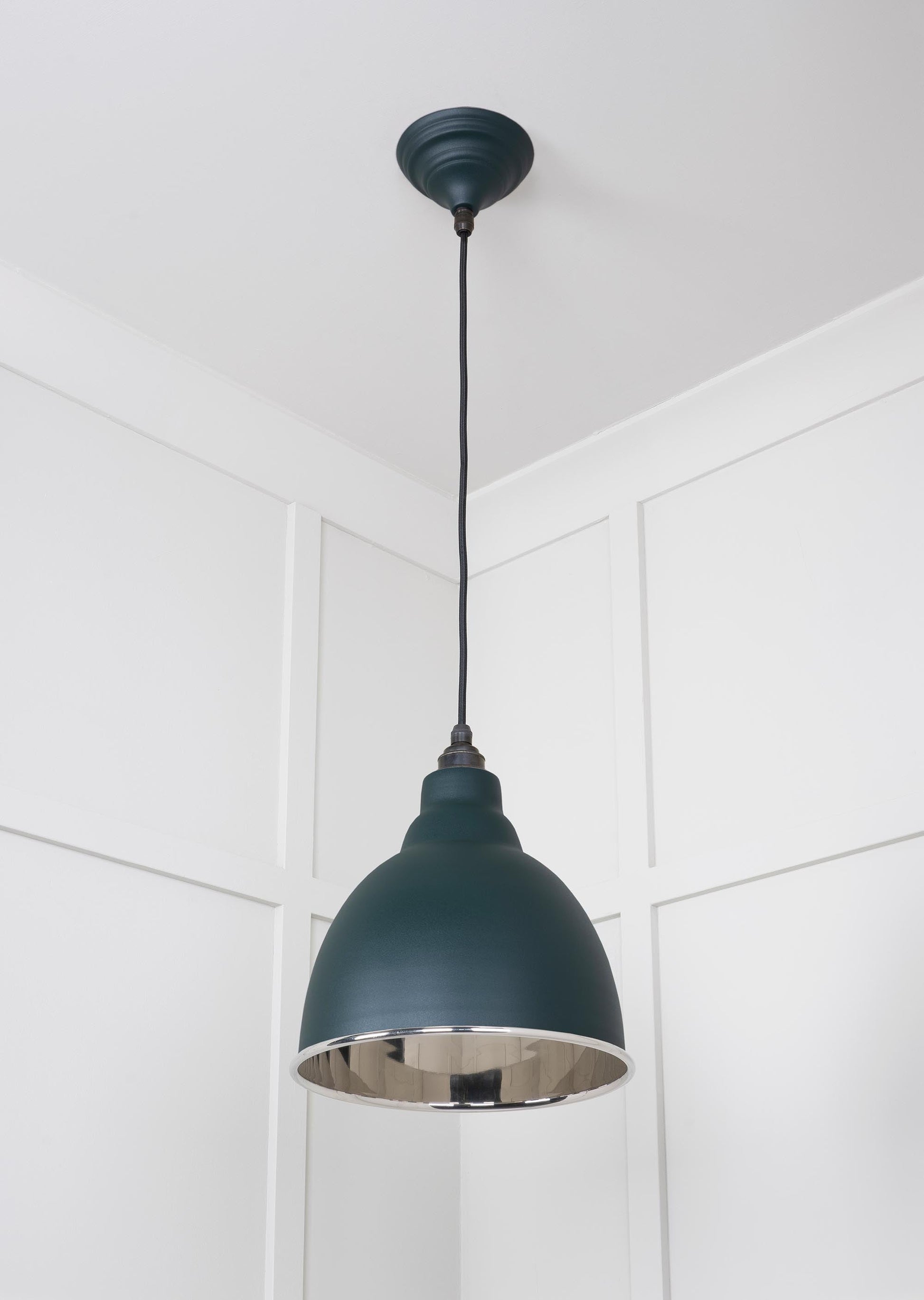 Smooth Nickel Brindley Pendant Light  Dingle, Underside.