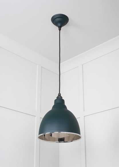 Smooth Nickel Brindley Pendant Light  Dingle, Underside.