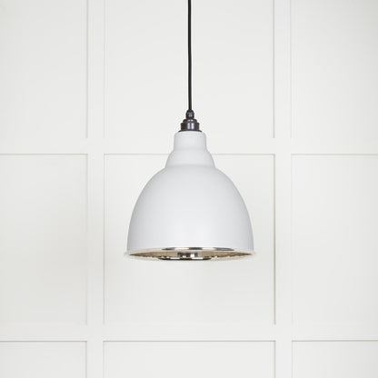 Smooth Nickel Brindley Pendant Light  Flock, Front Side.