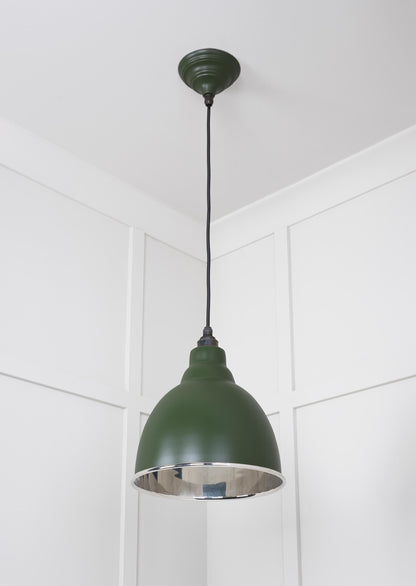 Smooth Nickel Brindley Pendant Light  Heath, Underside.