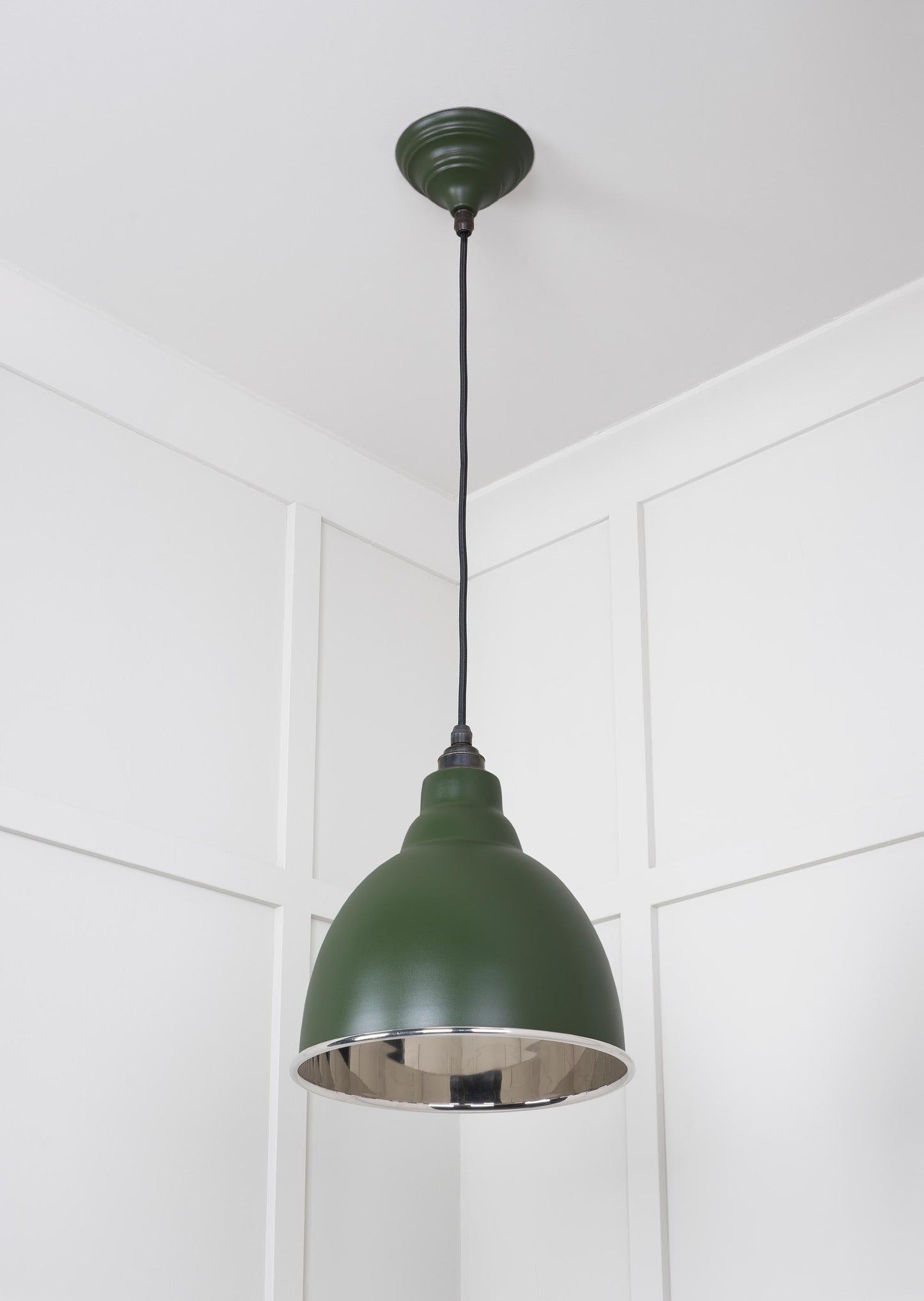 Smooth Nickel Brindley Pendant Light  Heath, Underside.