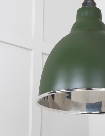 Smooth Nickel Brindley Pendant Light  Heath, Detailed close up view of pendant.