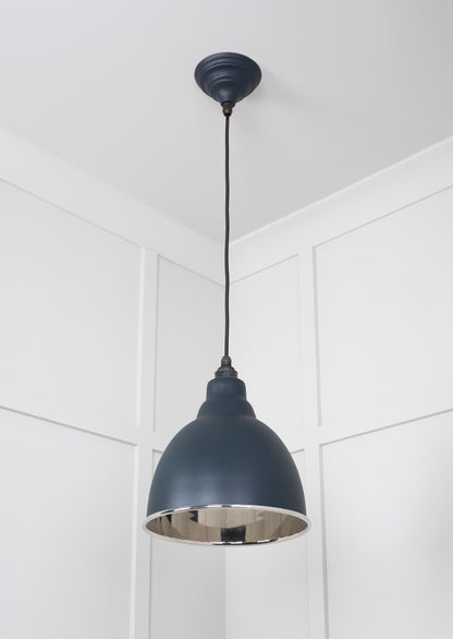 Smooth Nickel Brindley Pendant Light  Soot, Underside.