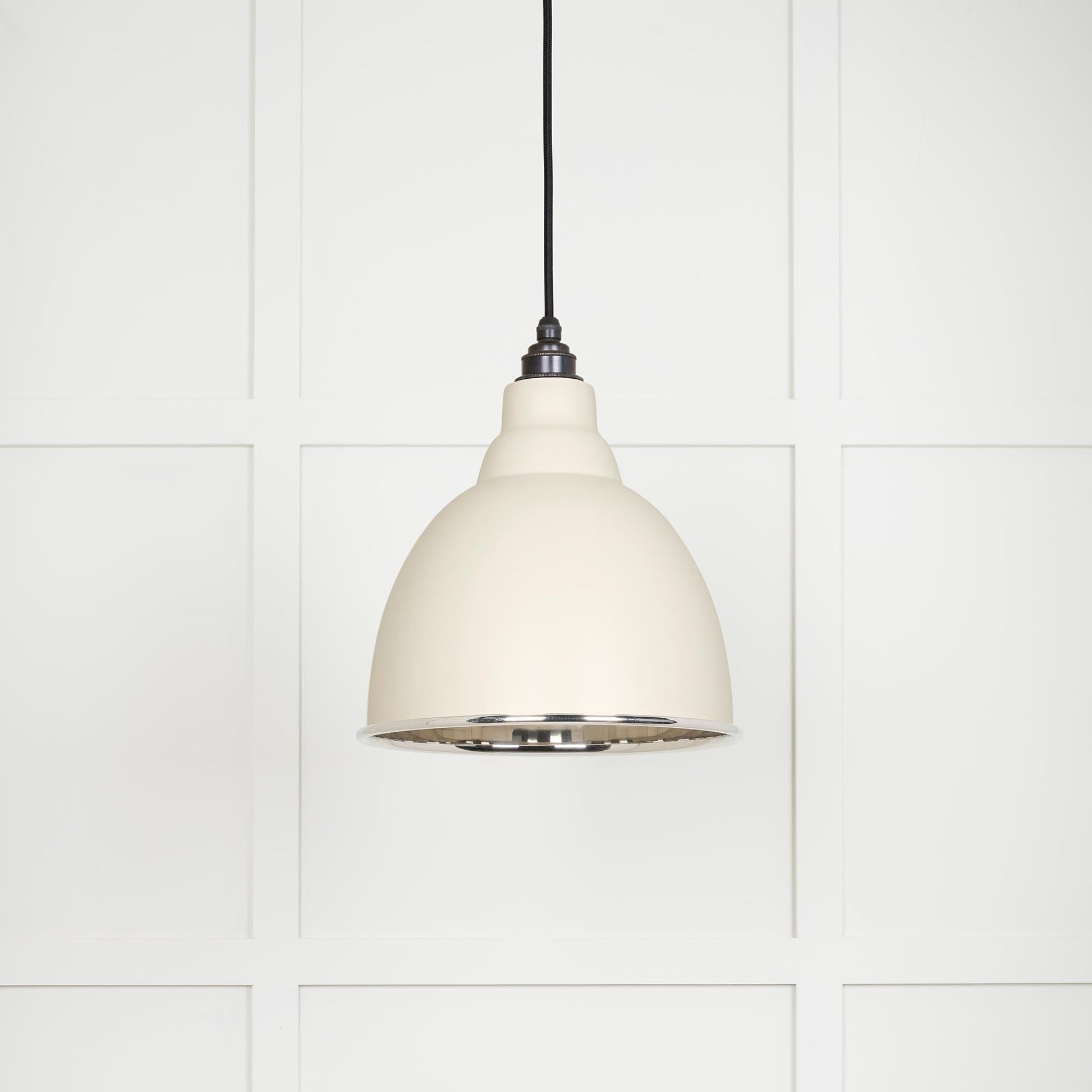 Smooth Nickel Brindley Pendant Light  Teasel, Front Side.