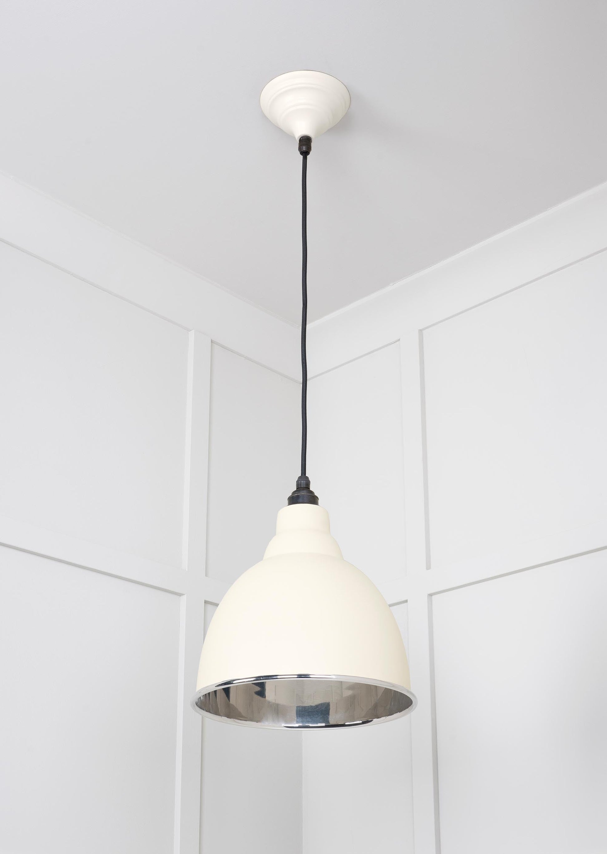 Smooth Nickel Brindley Pendant Light  Teasel, Underside.