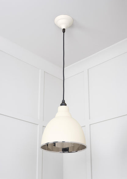 Smooth Nickel Brindley Pendant Light  Teasel, Underside.