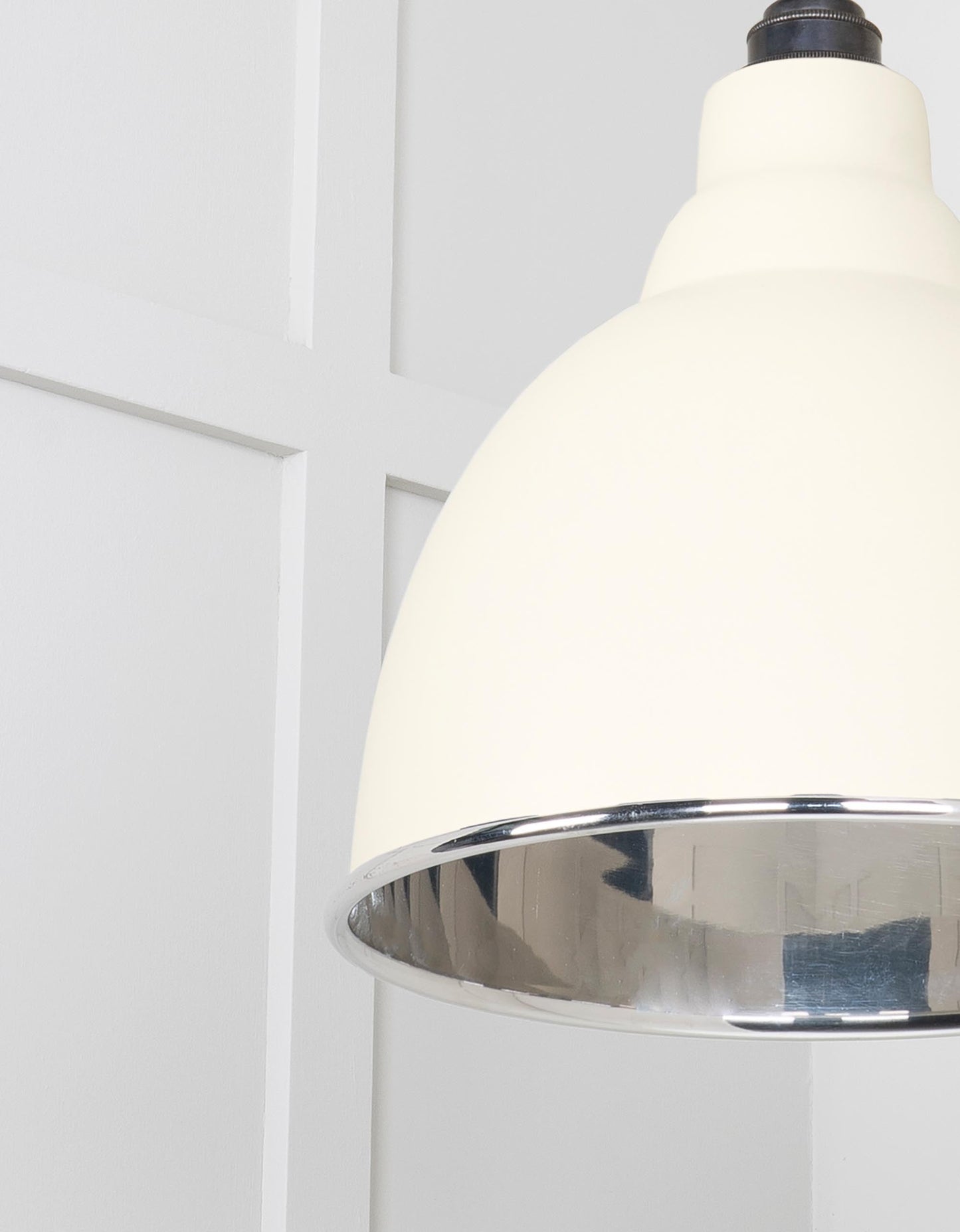 Smooth Nickel Brindley Pendant Light  Teasel, Detailed close up view of pendant.