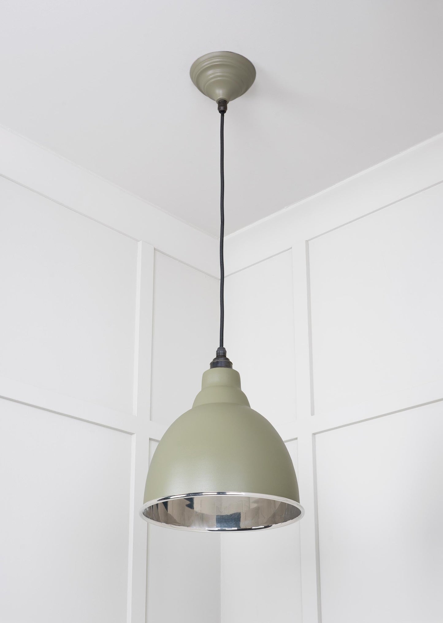 Smooth Nickel Brindley Pendant Light  Tump, Underside.