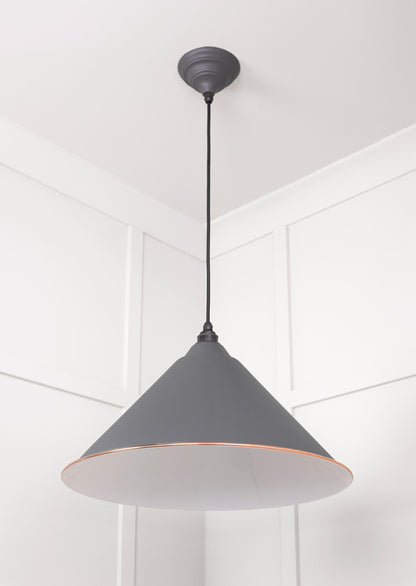 White Gloss Hockley Pendant Light Bluff, Underside.