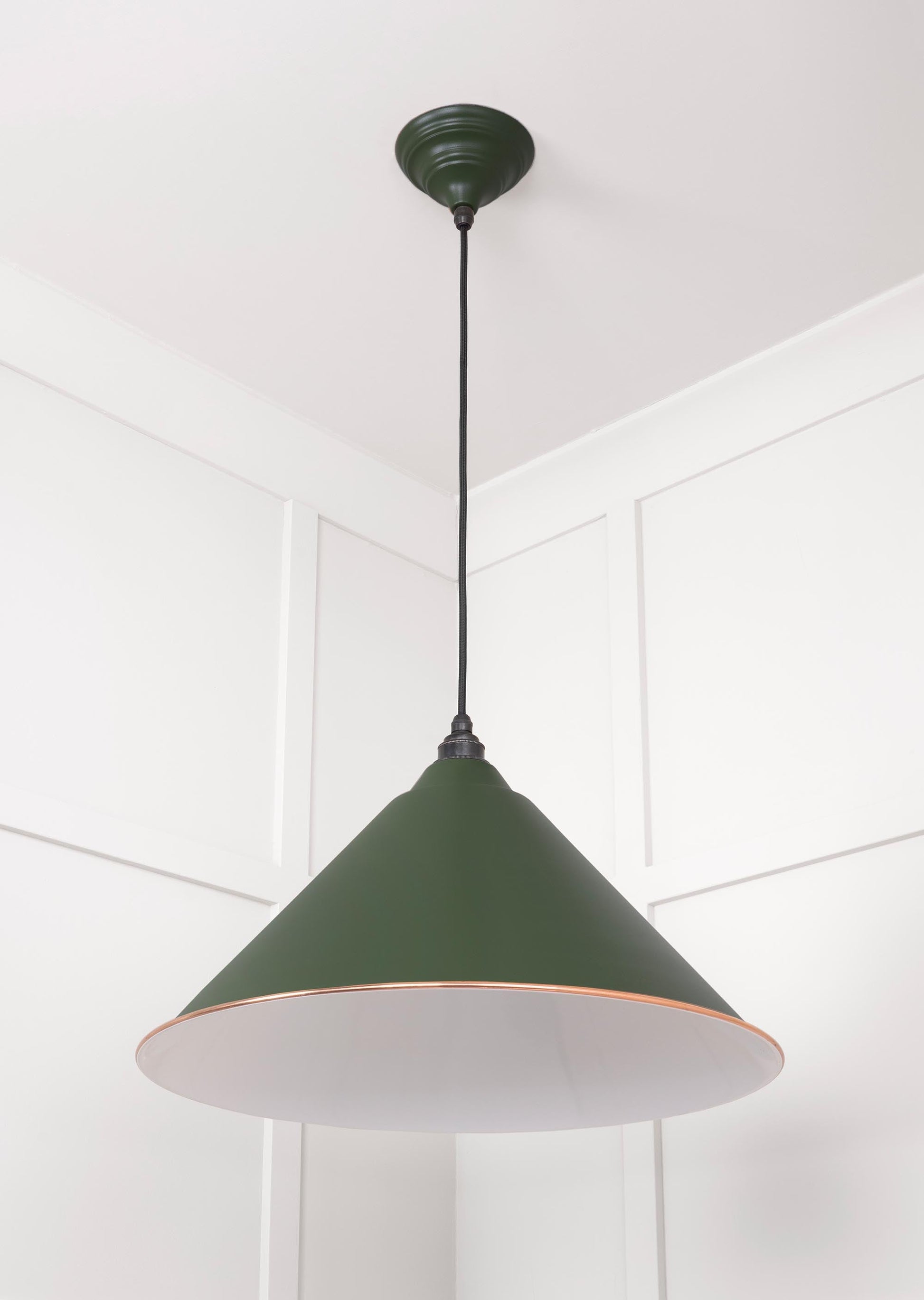 White Gloss Hockley Pendant Light Heath, Underside.