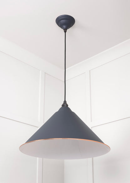 White Gloss Hockley Pendant Light Slate, Underside.