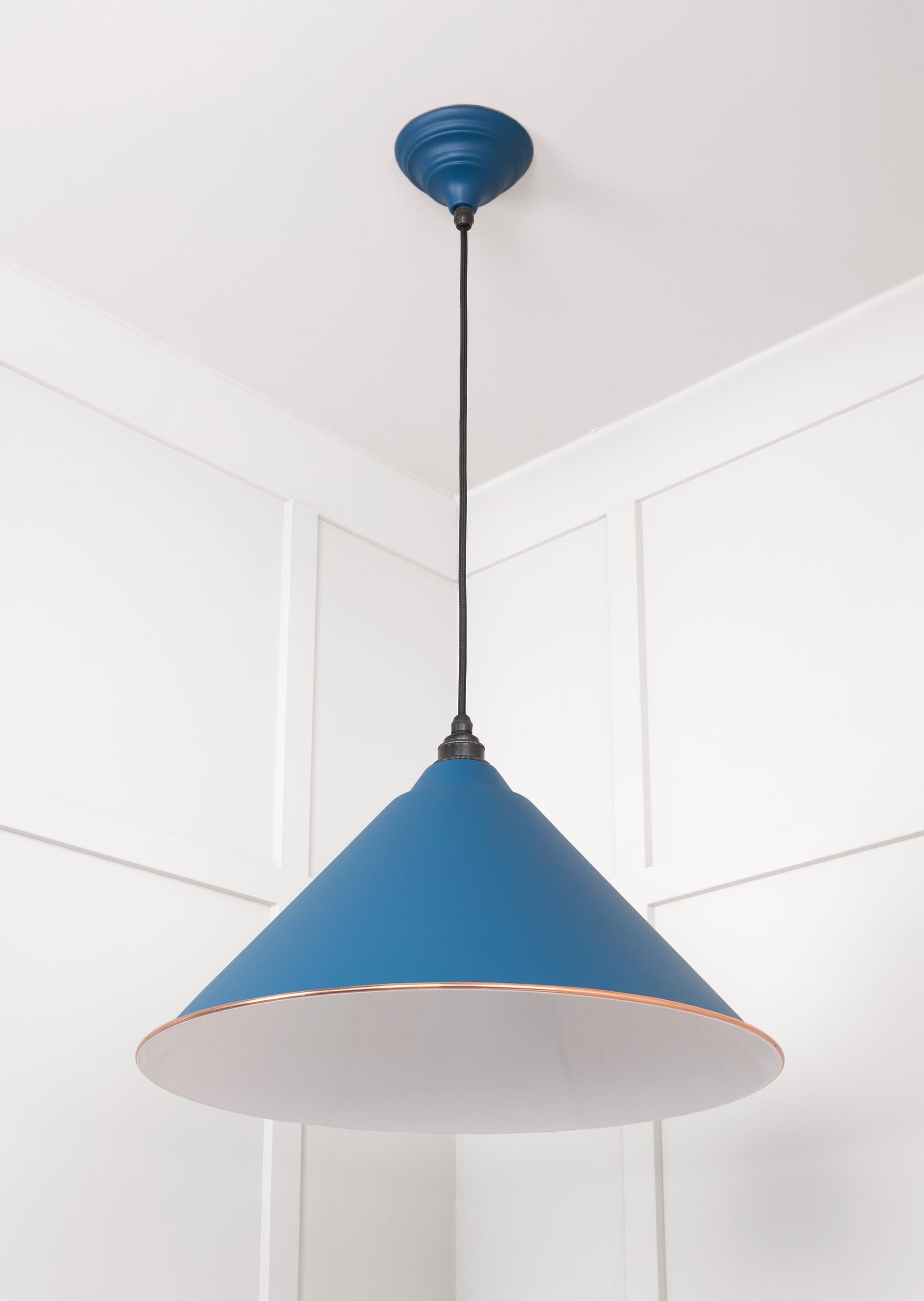 White Gloss Hockley Pendant Light Upstream, Underside.