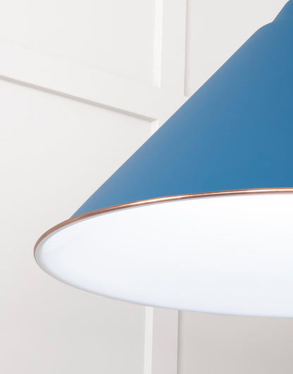 White Gloss Hockley Pendant Light Upstream, Detailed close up view of pendant.