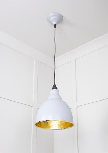 Hammered Brass Brindley Pendant Light Birch, Underside.