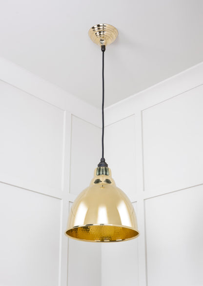 Hammered Brass Brindley Pendant Light , Underside.